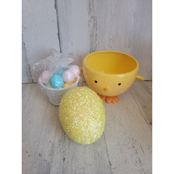 Easter chick egg variety baskets spring home decor unique figure set - Picture 1 of 16